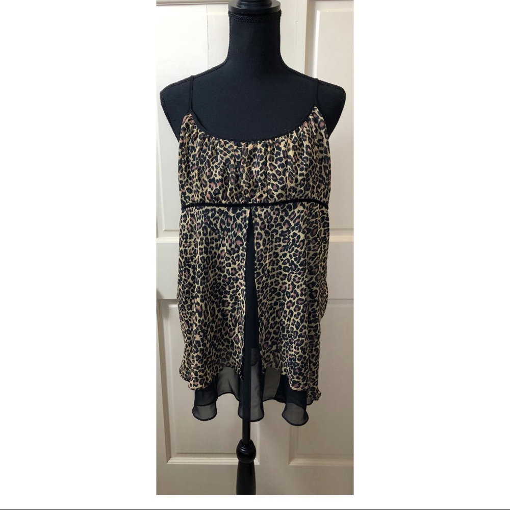 Delicates gold print cheetah babydoll/thong set